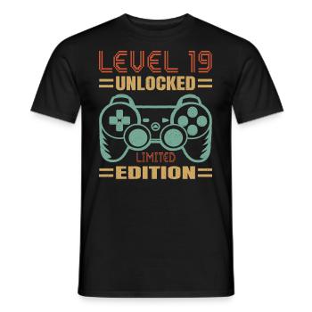 Geburtstag Level 19 freigeschaltet - Männer T-Shirt - Schwarz - Vorne - AI Model Male 178 light (178cm)