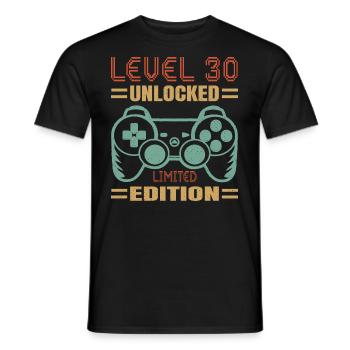 Geburtstag Level 30 freigeschaltet - Männer T-Shirt - Schwarz - Vorne - AI Model Male 178 light (178cm)