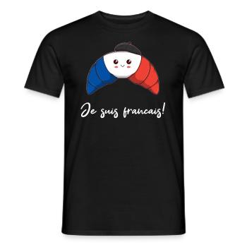 French Croissant Gift Idea France - Men's T-Shirt - black - Front - AI Model Male 178 light (178cm)