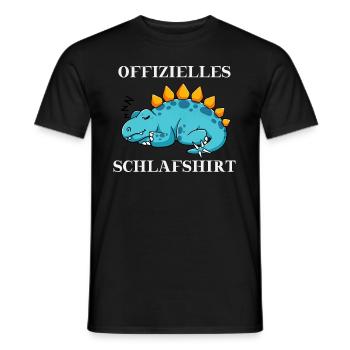 Dino Dinosaurier offizielles Schlafshirt - Männer T-Shirt - Schwarz - Vorne - AI Model Male 178 light (178cm)