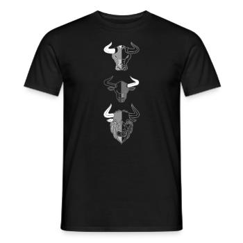 Landwirt Rind Tierkopf Motiv Aufdruck mit Stier - Männer T-Shirt - Schwarz - Vorne - AI Model Male 178 light (178cm)