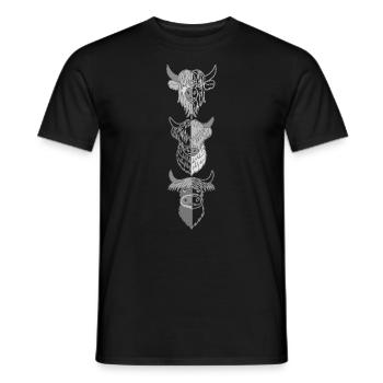 Highland Cattle Kuh mit Kuhmotiv - Männer T-Shirt - Schwarz - Vorne - AI Model Male 178 light (178cm)