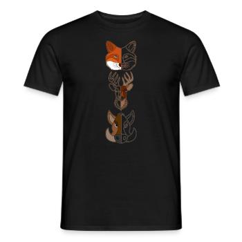 Fox Deer Wild Boar Forest Animal Design - T-shirt homme - noir - Devant - AI Model Male 178 light (178cm)