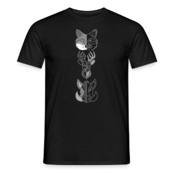 Fox Deer Wild Boar Forest Animal Design - T-shirt homme - noir - Devant - AI Model Male 178 light (178cm)