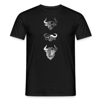 3 Rinder Tierkopf Motiv Aufdruck - Männer T-Shirt - Schwarz - Vorne - AI Model Male 178 light (178cm)