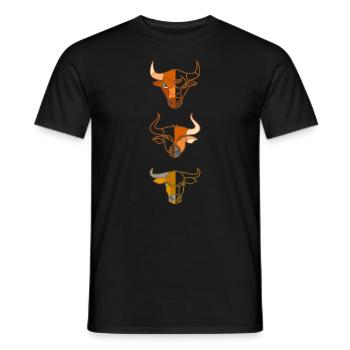 3 Rinder Tierkopf Motiv Aufdruck - Männer T-Shirt - Schwarz - Vorne - AI Model Male 178 light (178cm)