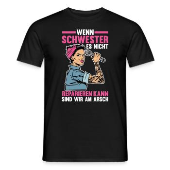 Geschwister Familie Schwestern Schwester - Männer T-Shirt - Schwarz - Vorne - AI Model Male 178 light (178cm)