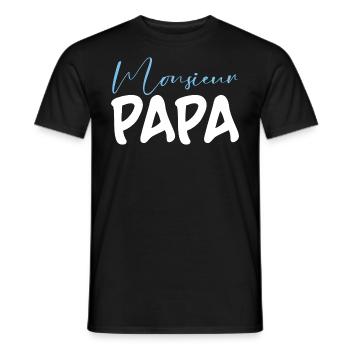 Monsieur Papa - T-shirt homme - noir - Devant - AI Model Male 178 light (178cm)