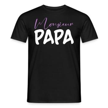 Monsieur Papa - T-shirt homme - noir - Devant - AI Model Male 178 light (178cm)