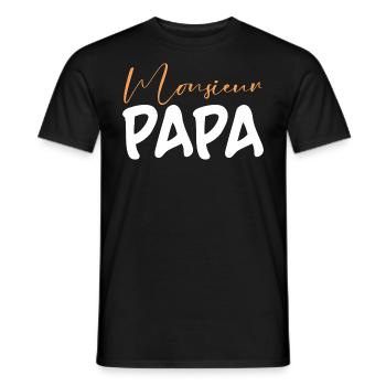 Monsieur Papa - T-shirt homme - noir - Devant - AI Model Male 178 light (178cm)