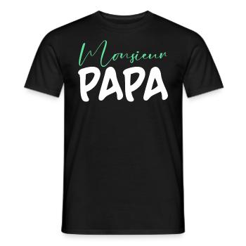 Monsieur Papa - T-shirt homme - noir - Devant - AI Model Male 178 light (178cm)