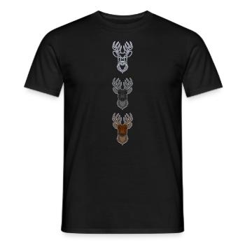 Bois de cerf rouge avec bois de cerf - T-shirt homme - noir - Devant - AI Model Male 178 light (178cm)