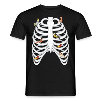 Cage thoracique Au Petit Oiseaux Libre - T-shirt homme - noir - Devant - AI Model Male 178 light (178cm)
