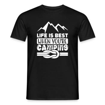 Life Is Best When You're Camping - Männer T-Shirt - Schwarz - Vorne - AI Model Male 178 light (178cm)