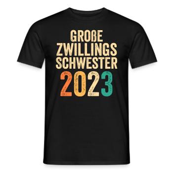 Zwillings Schwester 2023 Schwanger Werdende Schwes - Männer T-Shirt - Schwarz - Vorne - AI Model Male 178 light (178cm)