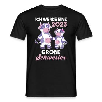 Schwester 2023 Kuh Werdende Schwester - Männer T-Shirt - Schwarz - Vorne - AI Model Male 178 light (178cm)