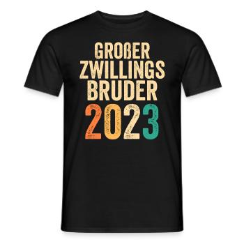 Bruder 2023 Schwanger Zwilling Werdender Bruder - Männer T-Shirt - Schwarz - Vorne - AI Model Male 178 light (178cm)