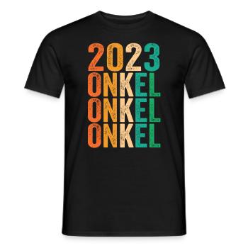 Onkel 2023 Schwangerschaft Schwanger Werdender Onk - Männer T-Shirt - Schwarz - Vorne - AI Model Male 178 light (178cm)