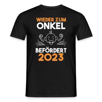 Onkel 2023 Schwangerschaft Schwanger Werdender Onk - Männer T-Shirt - Schwarz - Vorne - AI Model Male 178 light (178cm)