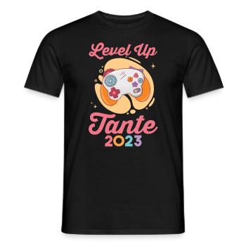 Tante 2023 Gamer Zocker Werdende Tante - Männer T-Shirt - Schwarz - Vorne - AI Model Male 178 light (178cm)