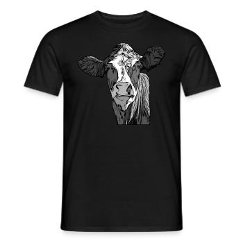 Landwirt Rind Tierkopf Motiv Aufdruck mit Stier - Männer T-Shirt - Schwarz - Vorne - AI Model Male 178 light (178cm)