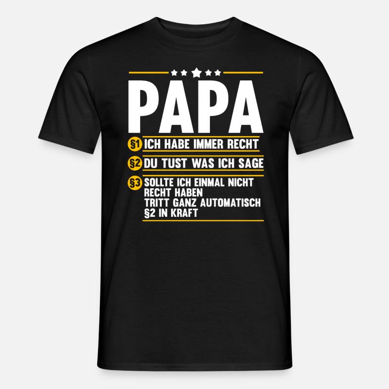 Vater Papi Papa - Männer T-Shirt - Schwarz