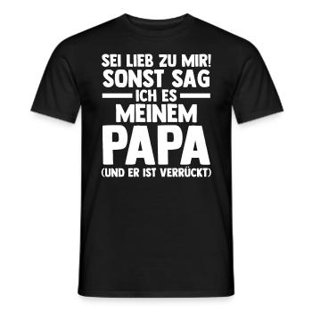 Papa Tochter Sohn - Männer T-Shirt - Schwarz - Vorne - AI Model Male 178 light (178cm)