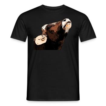 Landwirt Rind Tierkopf Motiv Aufdruck mit Stier - Männer T-Shirt - Schwarz - Vorne - AI Model Male 178 light (178cm)