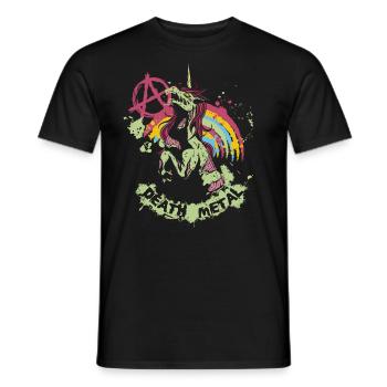 Death Metal Einhorn Musik Metal Head Rocker Heavy - Männer T-Shirt - Schwarz - Vorne - AI Model Male 178 light (178cm)
