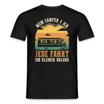 Wohnmobil Wohnwagen Caravan Camping Camper - Männer T-Shirt - Schwarz - Vorne - AI Model Male 178 light (178cm)