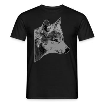 Tête de loup motif d’animal sauvage imprimé avec loup - T-shirt homme - noir - Devant - AI Model Male 178 light (178cm)