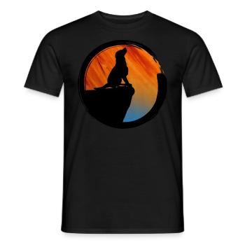 Dog Sunset Silhouette - Men's T-Shirt - black - Front - AI Model Male 178 light (178cm)