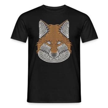 Fuchs Waldtier Design gepunktet mit Tierkopf - Männer T-Shirt - Schwarz - Vorne - AI Model Male 178 light (178cm)