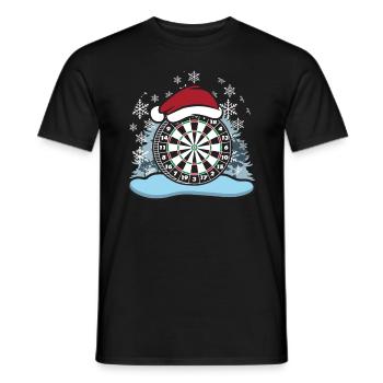 Darts Christmas Dartboard Bobble Hat - Men's T-Shirt - black - Front - AI Model Male 178 light (178cm)