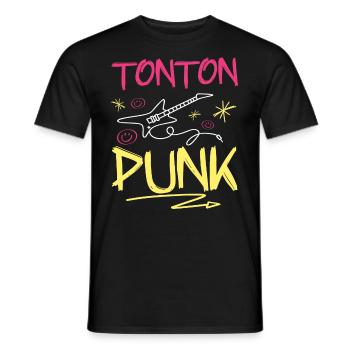 Tonton Punk Rock - T-shirt homme - noir - Devant - AI Model Male 178 light (178cm)