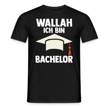Student Akademiker Uni Abschlussfeier Bachelor - Männer T-Shirt - Schwarz - Vorne - AI Model Male 178 light (178cm)