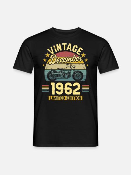 Vintage December 1962 60 years anniversary - Men's T-Shirt - black