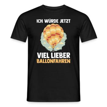 Ballonfahren Luftfahrt Ballonfahrer Heißluftballon - Männer T-Shirt - Schwarz - Vorne - AI Model Male 178 light (178cm)