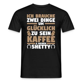 Pferd Reitsport Reiten Pferdesport Kaffee Shetty - Männer T-Shirt - Schwarz - Vorne - AI Model Male 178 light (178cm)