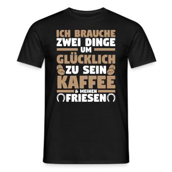 Pferd Reitsport Reiten Pferdesport Kaffee Friese - Männer T-Shirt - Schwarz - Vorne - AI Model Male 178 light (178cm)