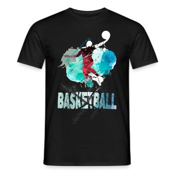 Basketteur Basketteur Dunking Splash Coloré - T-shirt homme - noir - Devant - AI Model Male 178 light (178cm)