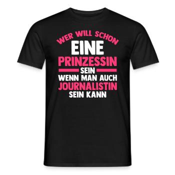 Reporter Prinzessin Journalistik Journalist - Männer T-Shirt - Schwarz - Vorne - AI Model Male 178 light (178cm)
