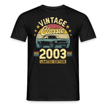 Autojahrgang 2003 20-jähriges Jubiläum - Männer T-Shirt - Schwarz - Vorne - AI Model Male 178 light (178cm)