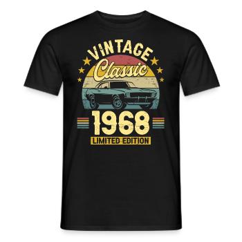 Car Vintage 1968 55 Years Anniversary - Men's T-Shirt - black - Front - AI Model Male 178 light (178cm)