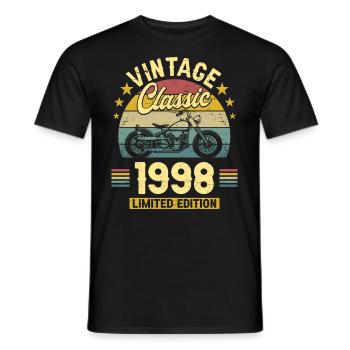 Moto Vintage 1998 25 Ans Anniversaire - T-shirt homme - noir - Devant - AI Model Male 178 light (178cm)