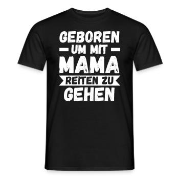 Pferd Pferde Mama Sohn Tochter Reiten Reiter - Männer T-Shirt - Schwarz - Vorne - AI Model Male 178 light (178cm)