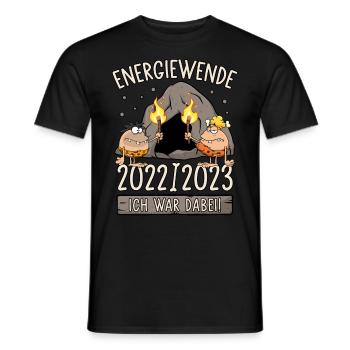 Steinzeit Energiewende 2022/2023 - Ich war dabei! - Männer T-Shirt - Schwarz - Vorne - AI Model Male 178 light (178cm)