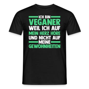 Fleischlos Vegan Pflanzlich Veganer - Männer T-Shirt - Schwarz - Vorne - AI Model Male 178 light (178cm)