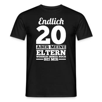 Zwanzig Zwanzigster 20 Jahre Geburtstag - Männer T-Shirt - Schwarz - Vorne - AI Model Male 178 light (178cm)