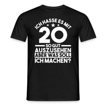 Zwanzig Zwanzigster 20 Jahre Geburtstag - Männer T-Shirt - Schwarz - Vorne - AI Model Male 178 light (178cm)